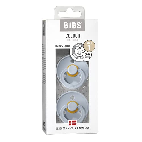 BIBS Colour Baby Pacifier with Round Nipple, Soft Silicone Shield