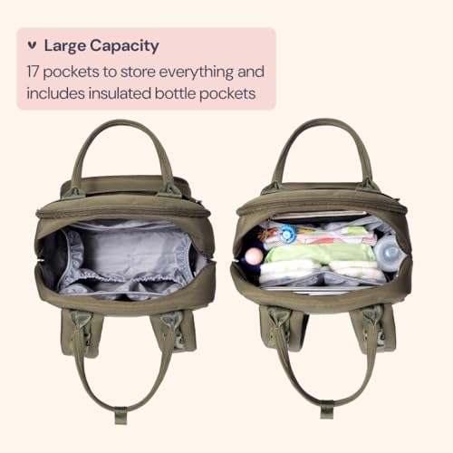 BabbleRoo Diaper Bag Backpack, Waterproof Multifunctional Baby Travel Bag