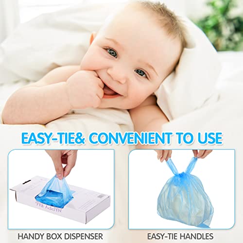Baby Disposable Diaper Bags with Tie Handles, Scented Waste Bags, 1600-Count