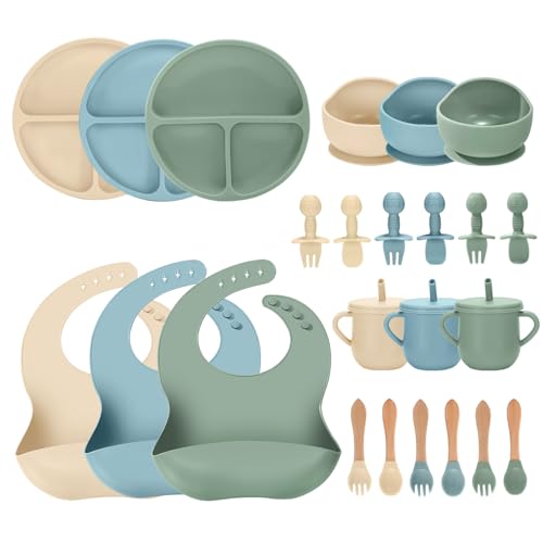 24-Piece Silicone Baby Feeding Set for Baby-Led Weaning