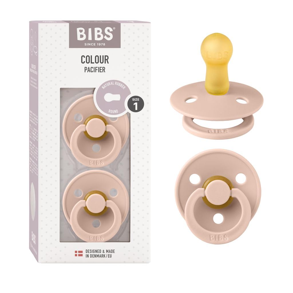 BIBS Colour Baby Pacifier with Round Nipple, Soft Silicone Shield