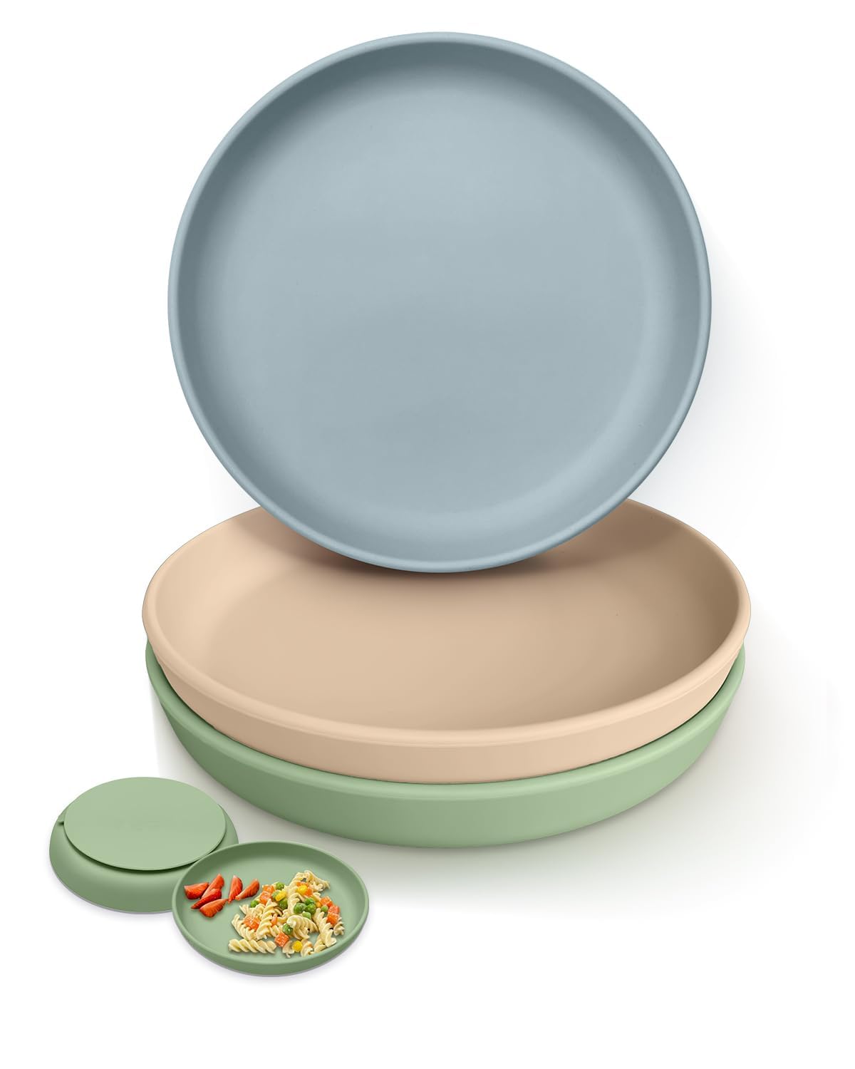 3-Pack Silicone Suction Plates for Toddlers & Kids