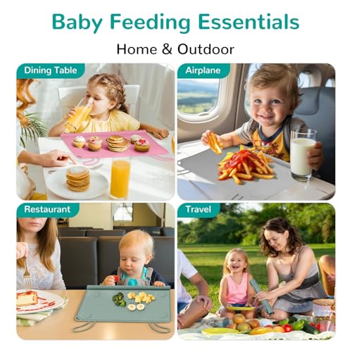 Silicone Toddler Placemat for Travel & Restaurant Dining