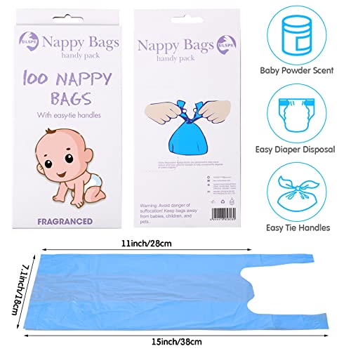 Baby Disposable Diaper Bags with Tie Handles, Scented Waste Bags, 1600-Count