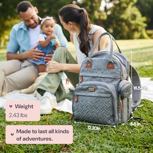 BabbleRoo Diaper Bag Backpack, Waterproof Multifunctional Baby Travel Bag