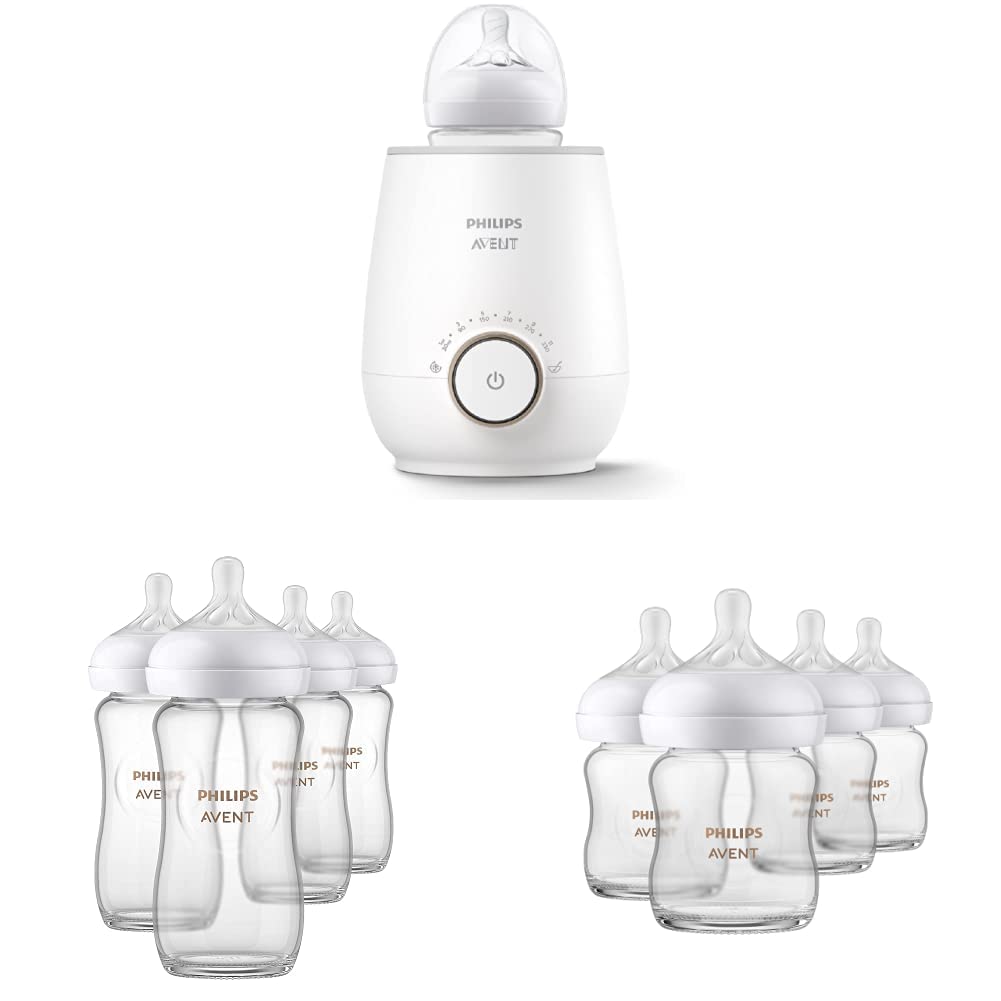 Philips AVENT Fast Bottle Warmer & Glass Bottle Bundle