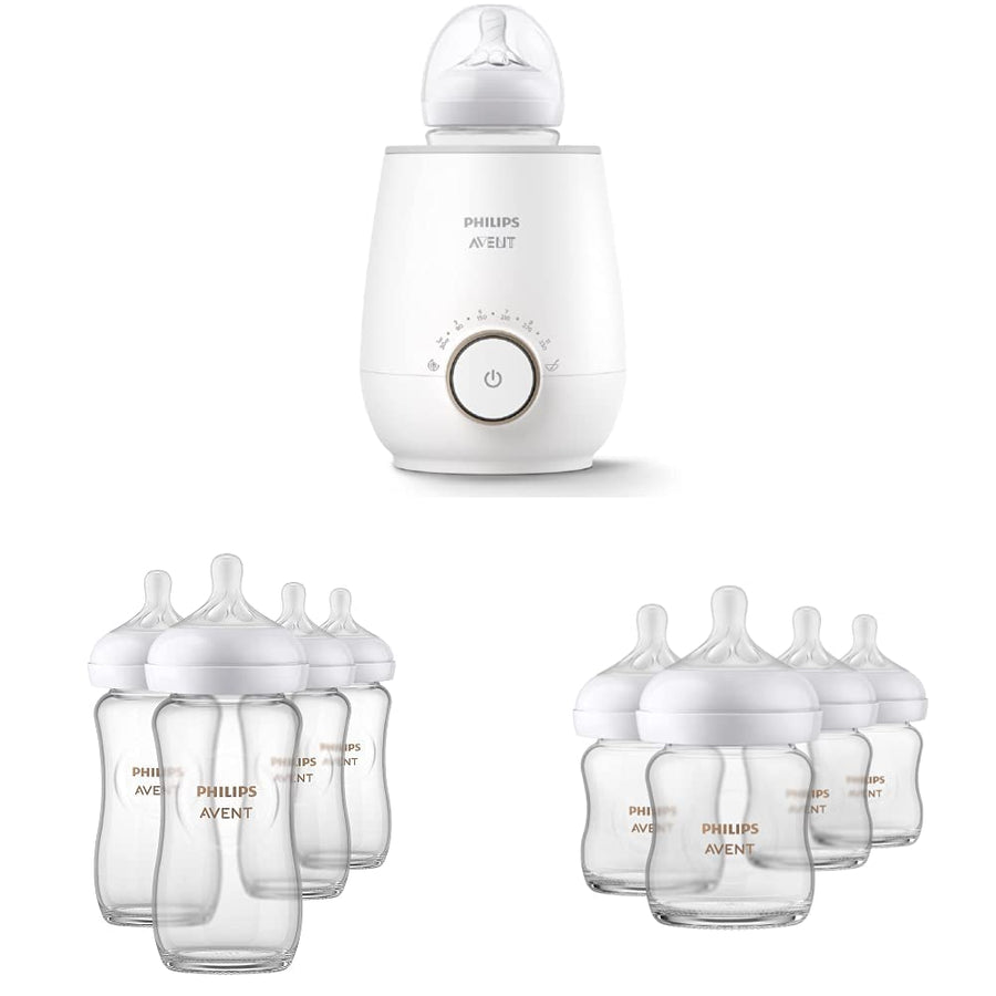Philips AVENT Fast Bottle Warmer & Glass Bottle Bundle