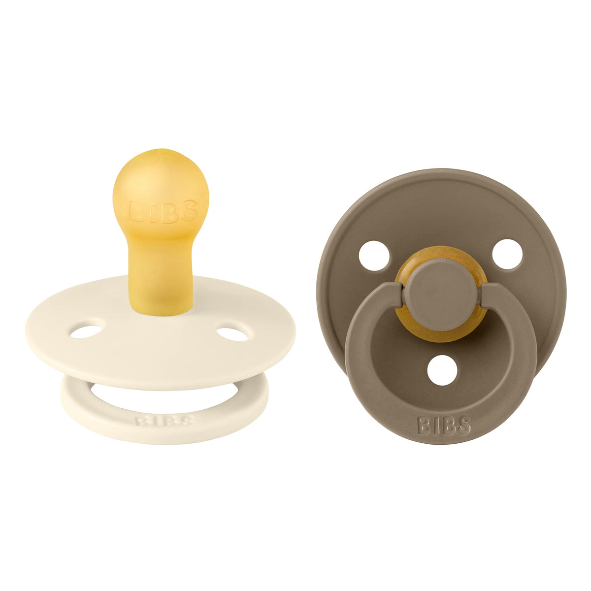 BIBS Colour Baby Pacifier with Round Nipple, Soft Silicone Shield
