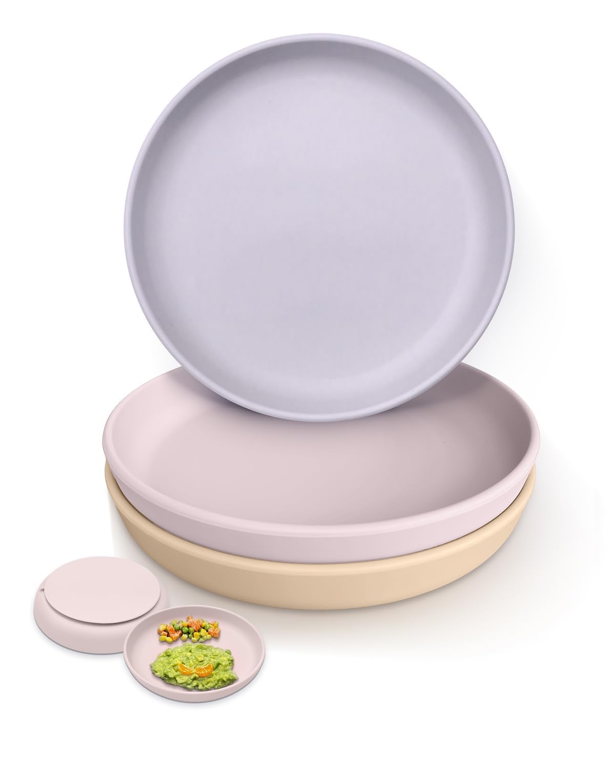 3-Pack Silicone Suction Plates for Toddlers & Kids