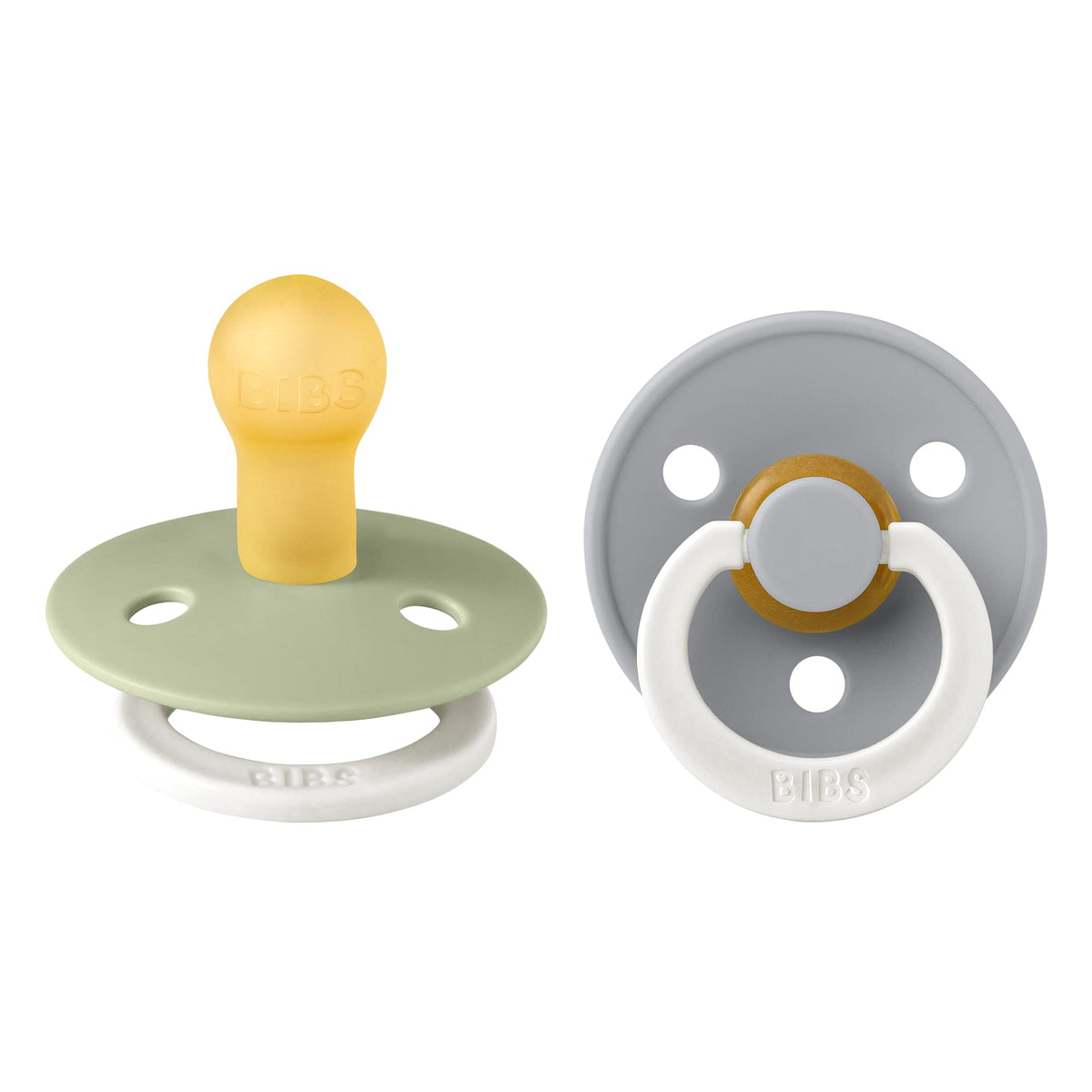 BIBS Colour Baby Pacifier with Round Nipple, Soft Silicone Shield
