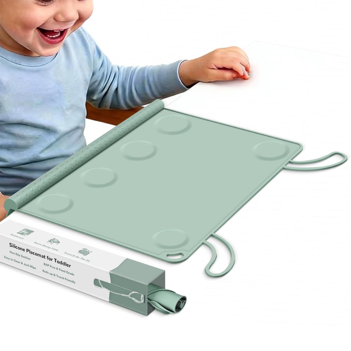 Silicone Toddler Placemat for Travel & Restaurant Dining