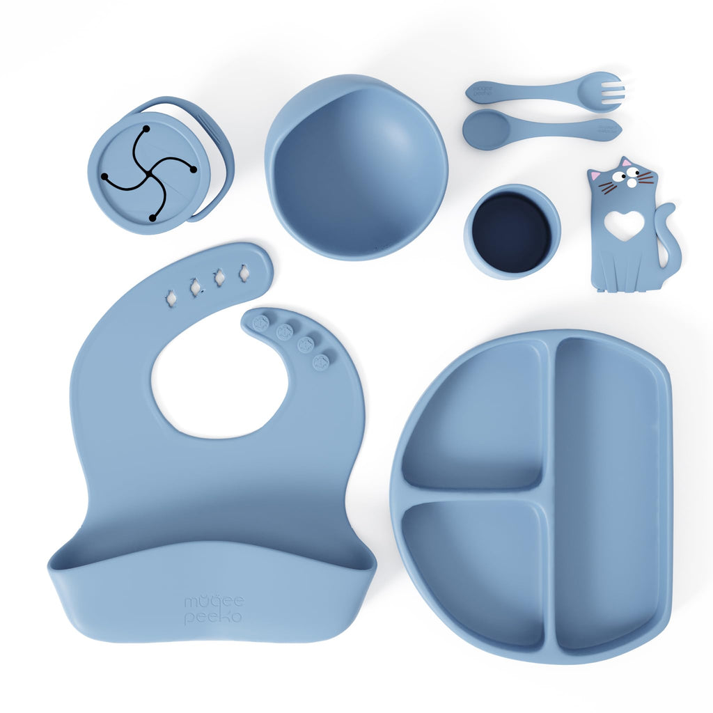 Muqee Peeko Silicone Baby Feeding Set with Utensils