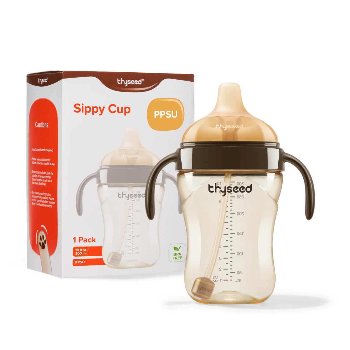 Spill-Proof Weighted Straw Sippy Cup with Handles & Lid