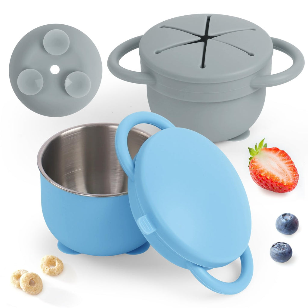 2-Pack Spill-Proof Toddler Snack Cups with Silicone Lids