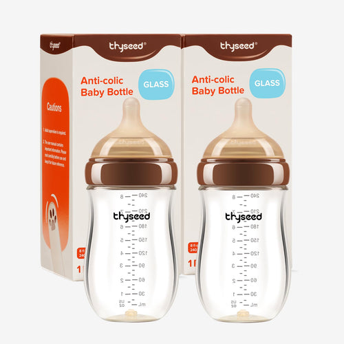 4-Pack 5 oz Glass Anti-Colic Baby Bottles for Newborns