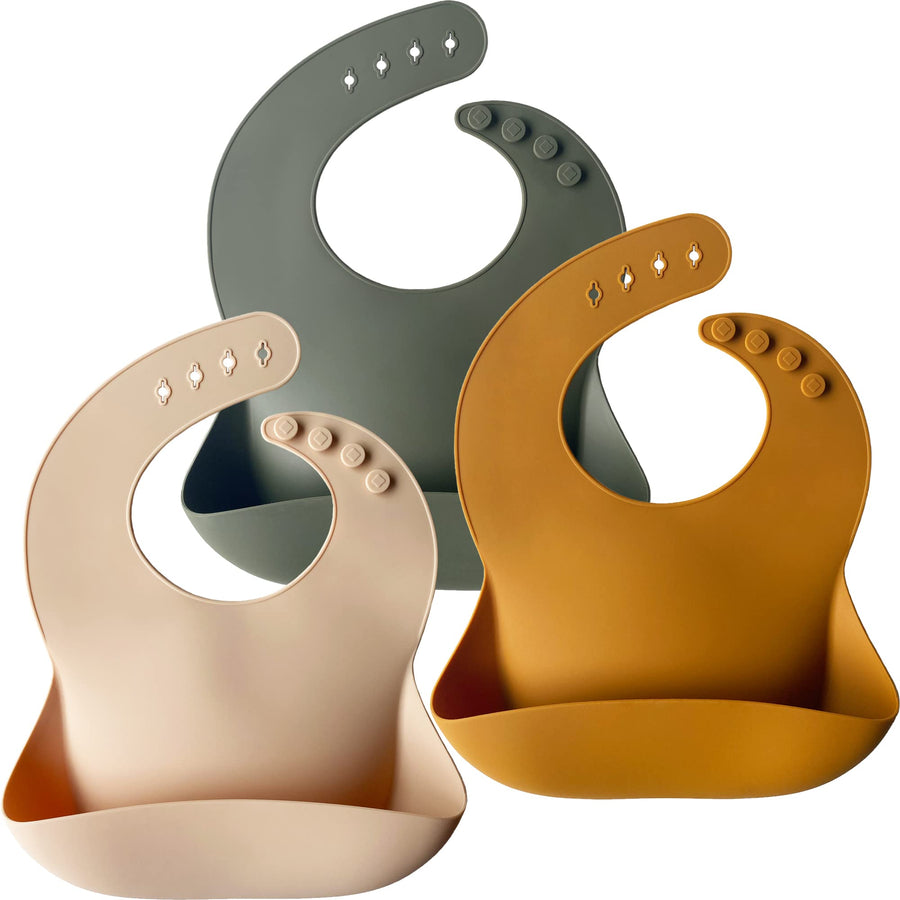 3-Pack Waterproof Silicone Baby Bibs for Babies & Toddlers