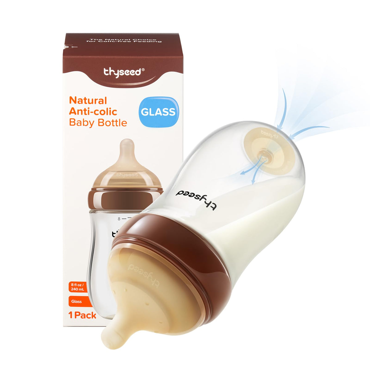4-Pack 5 oz Glass Anti-Colic Baby Bottles for Newborns