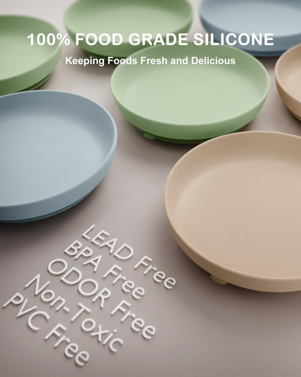 3-Pack Silicone Suction Plates for Toddlers & Kids
