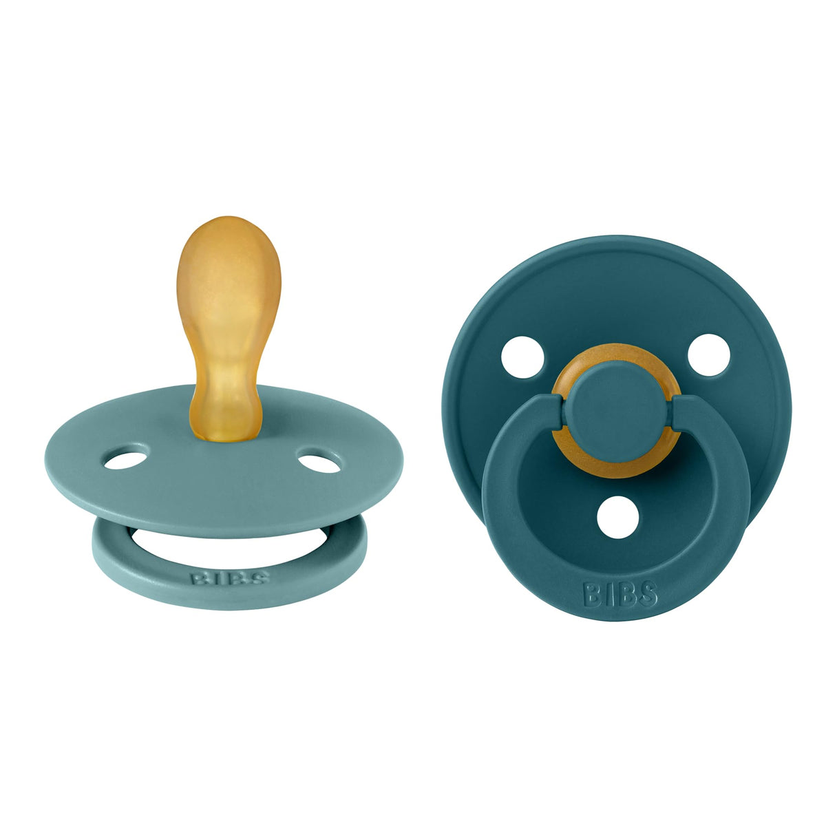 BIBS Colour Baby Pacifier with Round Nipple, Soft Silicone Shield