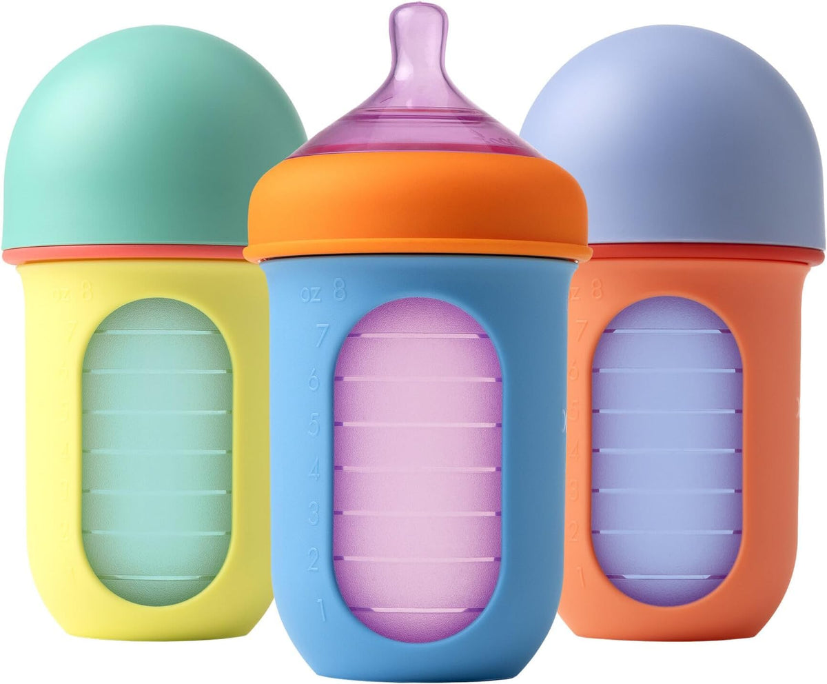 Boon Nursh Reusable Silicone Pouch Baby Bottle Set