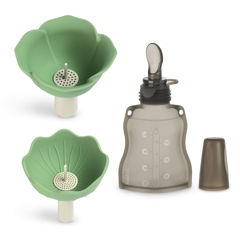 Haakaa Silicone Baby Food Spoon & Flower Funnel Set