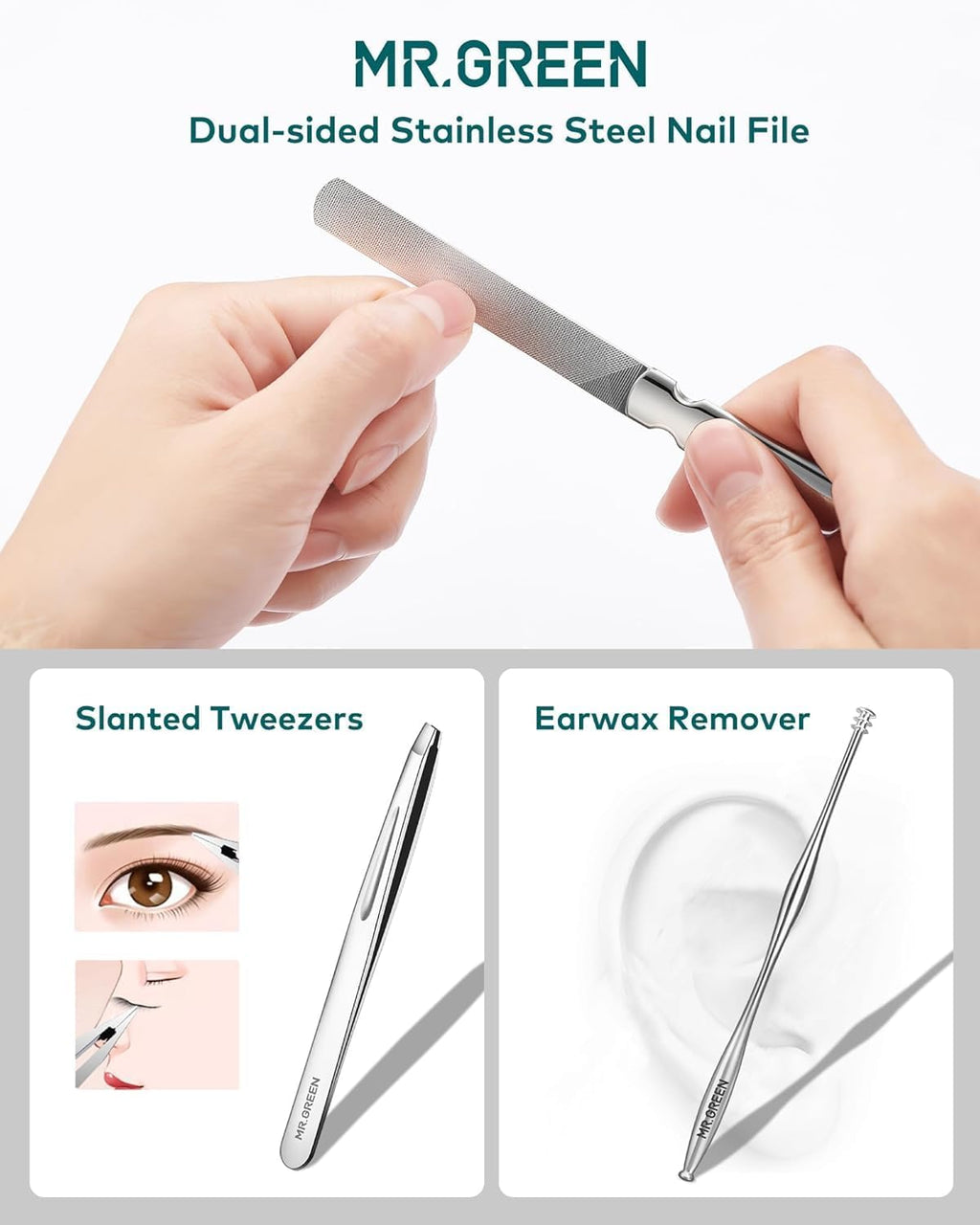 MR.GREEN 12-in-1 Stainless Steel Manicure & Nail Care Set