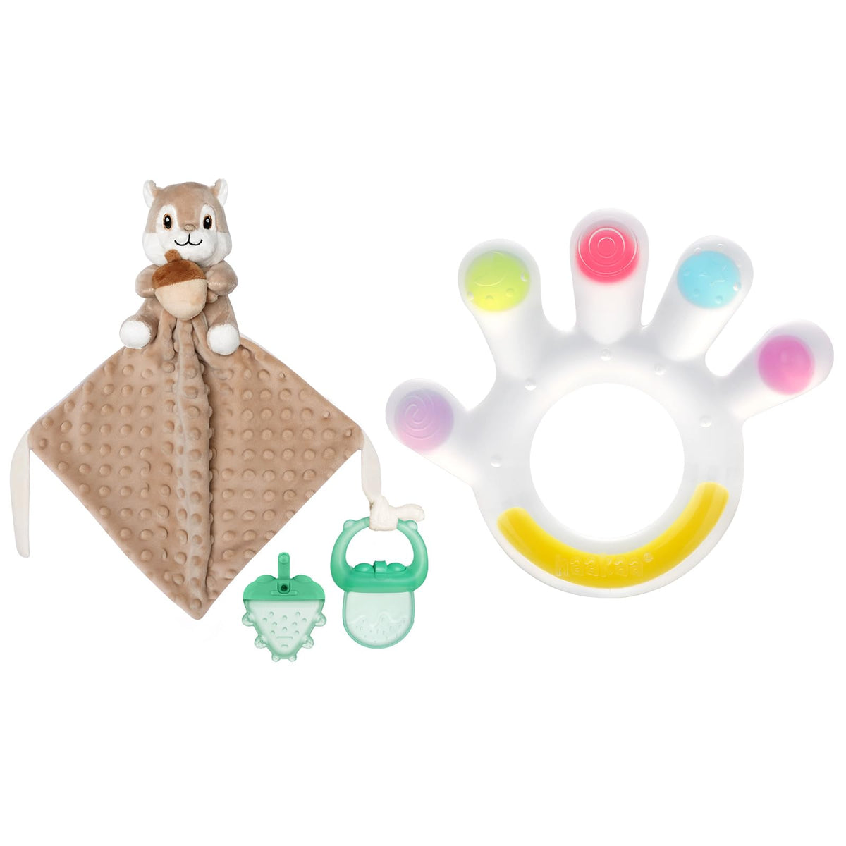 Haakaa Palm Teether & Security Blanket Baby Teething Set