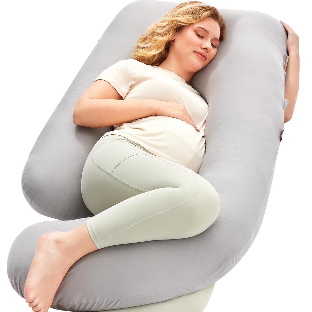 Momcozy 57-Inch U-Shaped Full Body Pregnancy Pillow