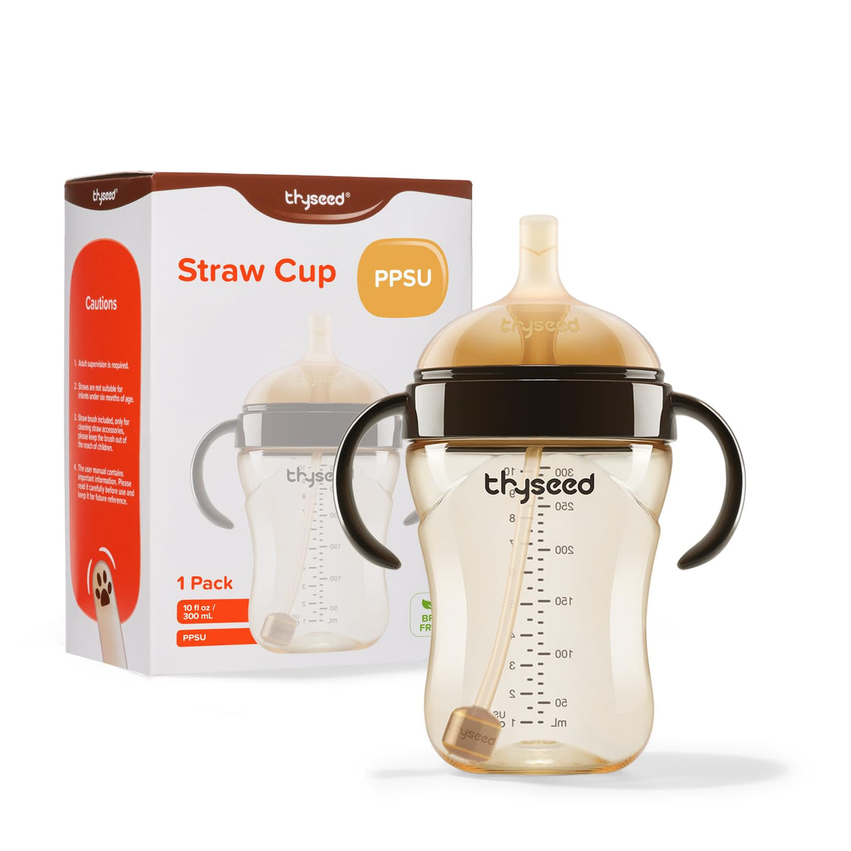 Spill-Proof Weighted Straw Sippy Cup with Handles & Lid