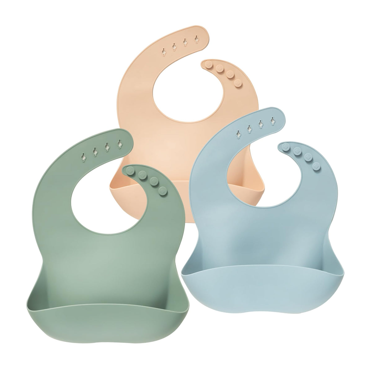 3-Pack Waterproof Silicone Baby Bibs for Babies & Toddlers