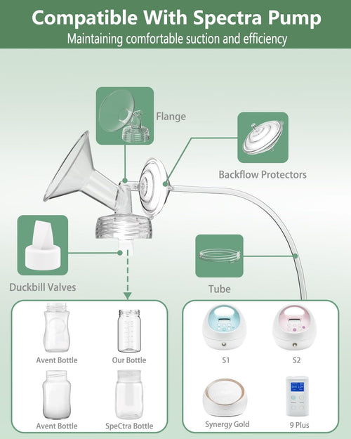 4-Pack Breast Pump Replacement Parts for Spectra S1 S2 S9 Plus SG