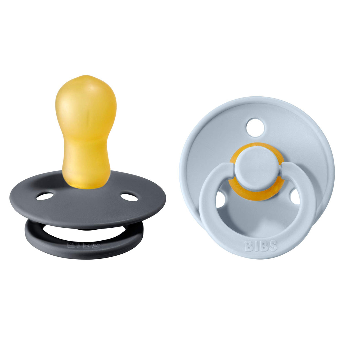 BIBS Colour Baby Pacifier with Round Nipple, Soft Silicone Shield