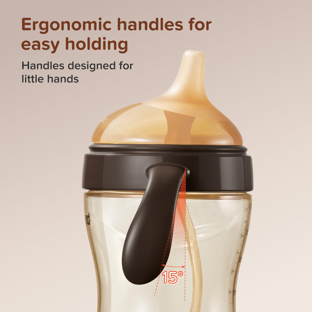 Spill-Proof Weighted Straw Sippy Cup with Handles & Lid