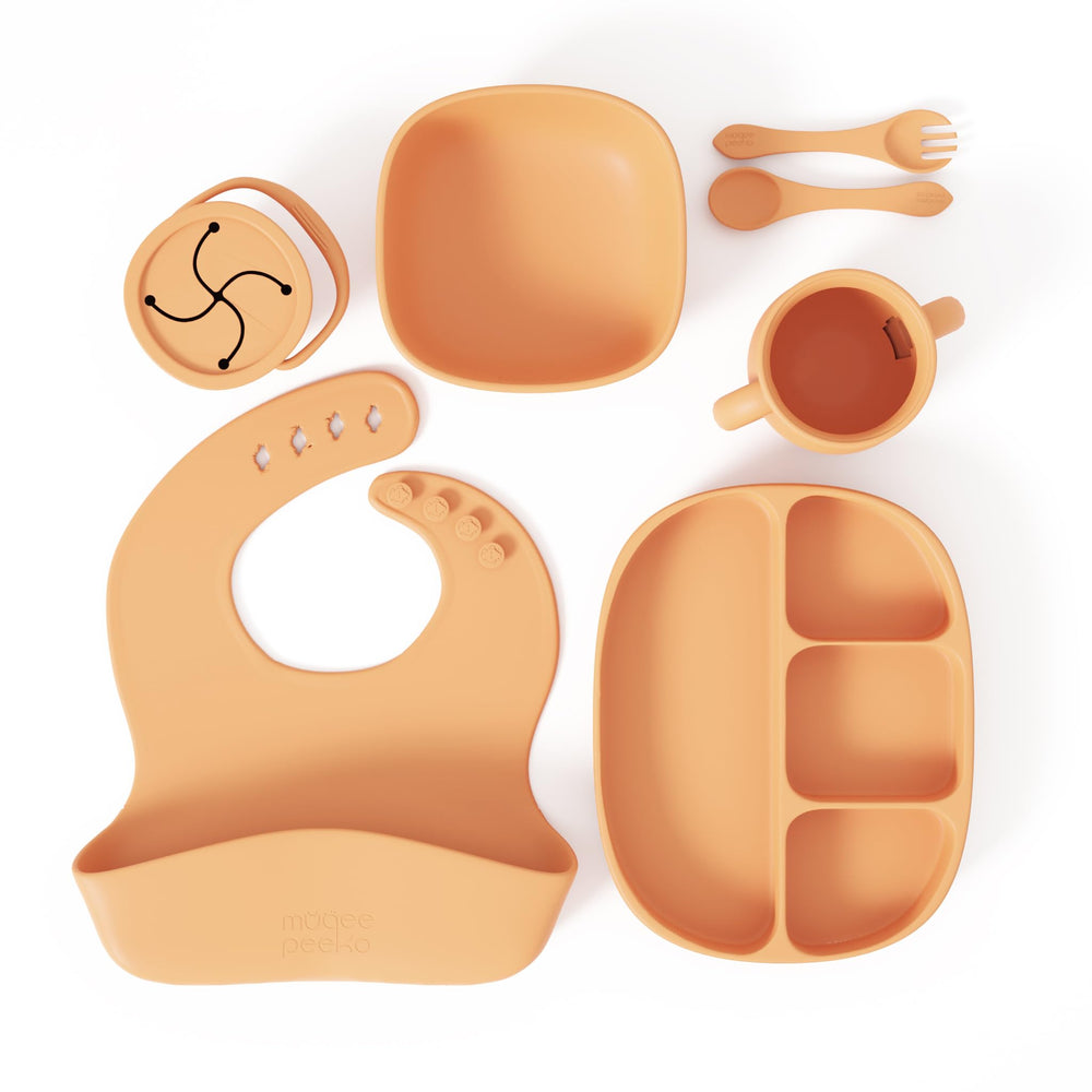 Muqee Peeko Silicone Baby Feeding Set with Utensils