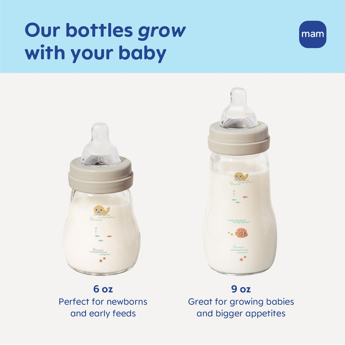MAM Feel Good Slow Flow Premium Glass Baby Bottle