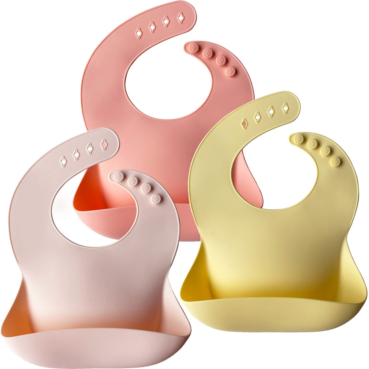 3-Pack Waterproof Silicone Baby Bibs for Babies & Toddlers