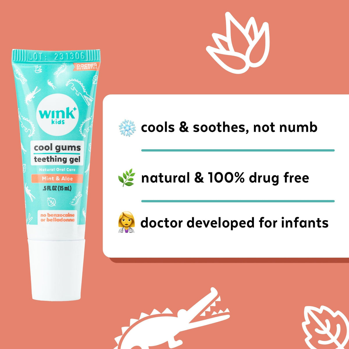 Wink Well Natural Baby Teething Relief Gel 4-Pack