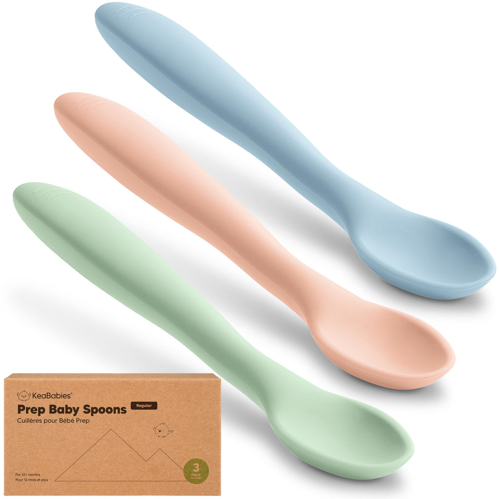 3-Pack Silicone Baby Spoons for Self-Feeding & Weaning