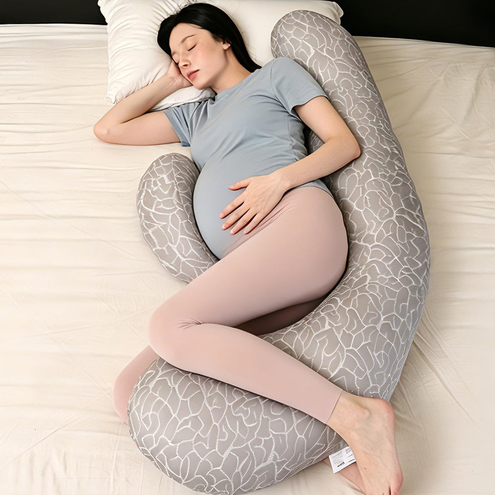 Chilling Home F-Shaped Pregnancy Pillow with Cooling Cover
