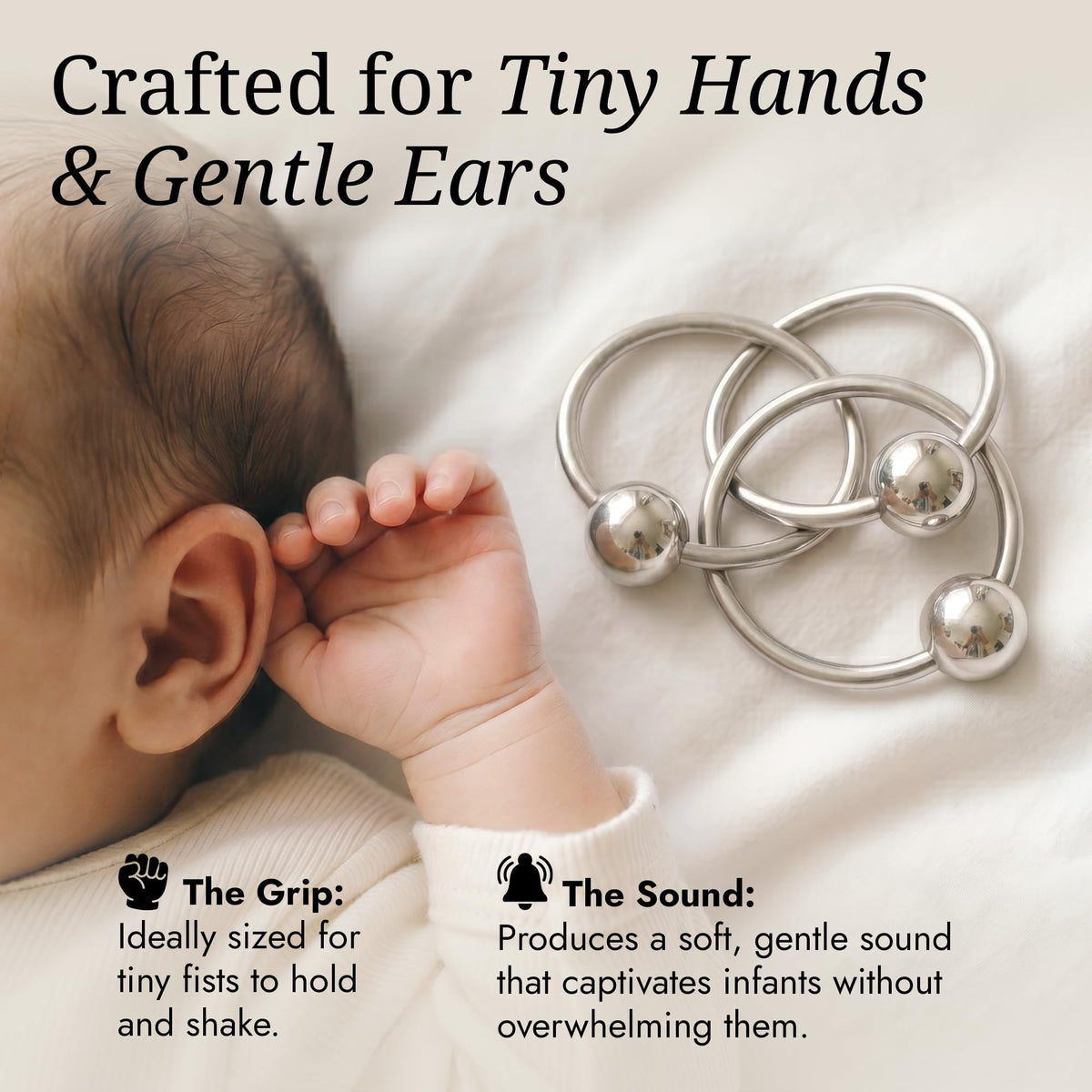 Krysaliis 925 Sterling Silver Teether Rattle