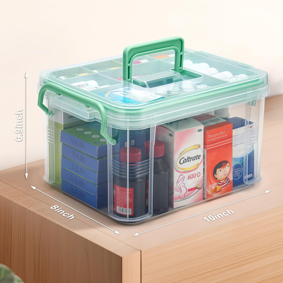 Guaiboshi Clear Medicine Organizer Storage Box for Baby Care