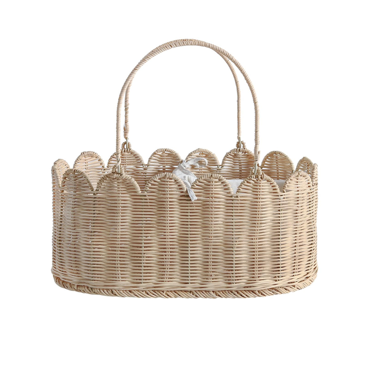 Klippehop 2-Tier Handwoven Diaper Caddy Organizer Basket
