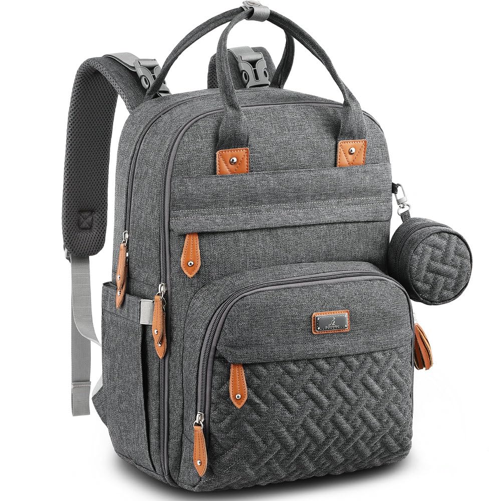 BabbleRoo Diaper Bag Backpack, Waterproof Multifunctional Baby Travel Bag
