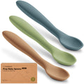 3-Pack Silicone Baby Spoons for Self-Feeding & Weaning
