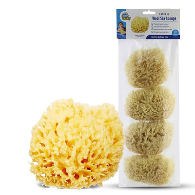 Baby Buddy Ultra-Soft Natural Sea Wool Bath Sponge 4-Pack