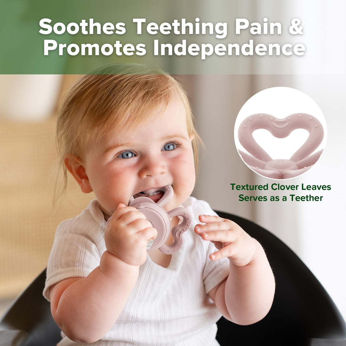 Haakaa Clover Baby Fruit Feeder & Silicone Teether Set