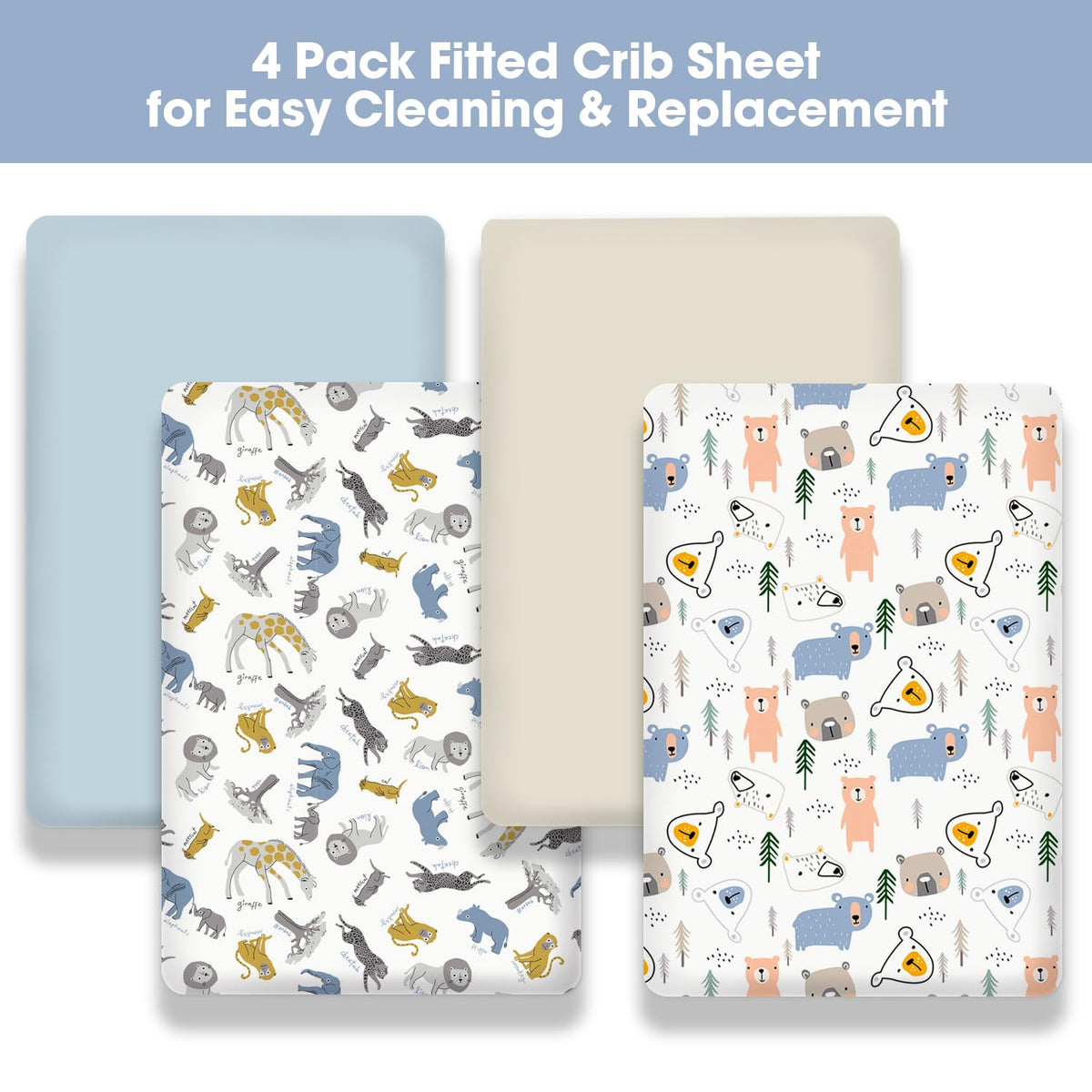 Little Grape Land Fitted Baby Crib Sheet for Nursery Bedding