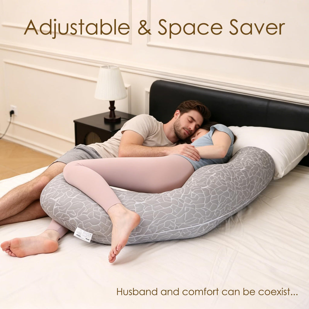 Chilling Home F-Shaped Pregnancy Pillow with Cooling Cover