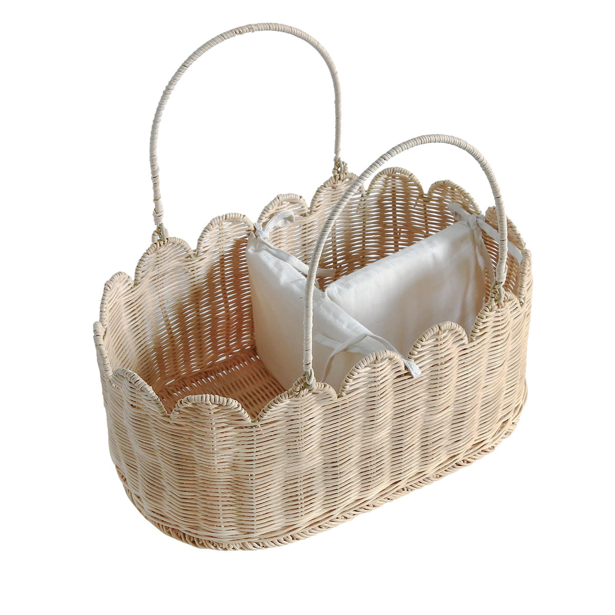 Klippehop 2-Tier Handwoven Diaper Caddy Organizer Basket