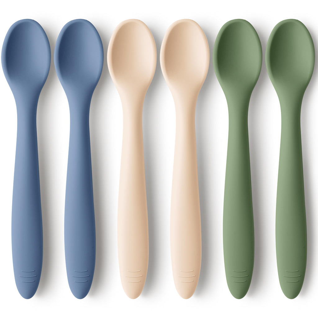 3-Pack Silicone Baby Spoons for Self-Feeding & Weaning